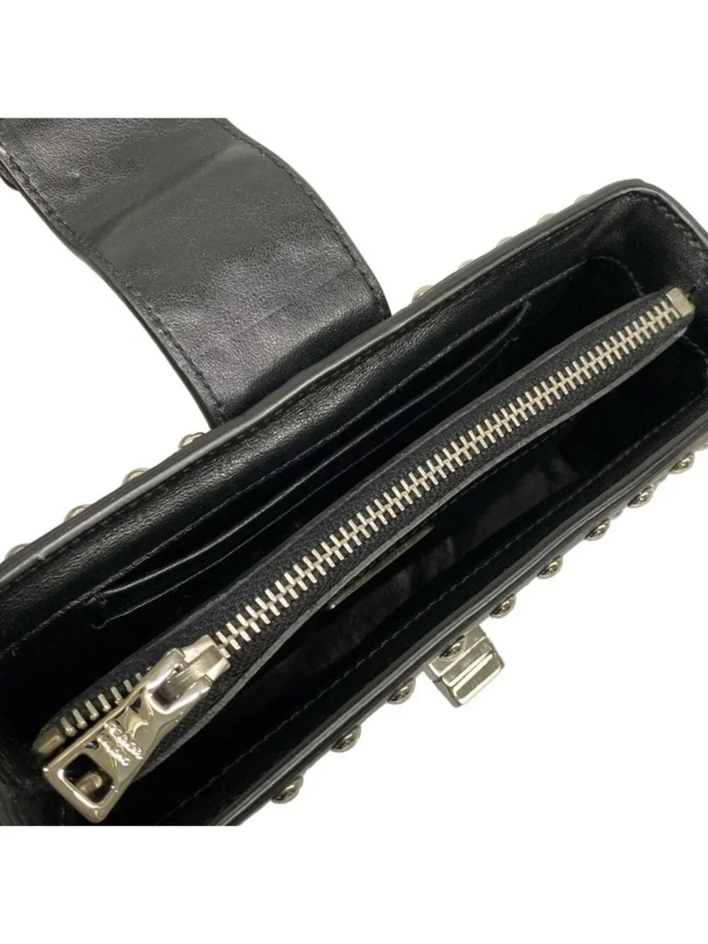 Prada Case Black Studded Leather Vanity Bag - Picture 3 of 10